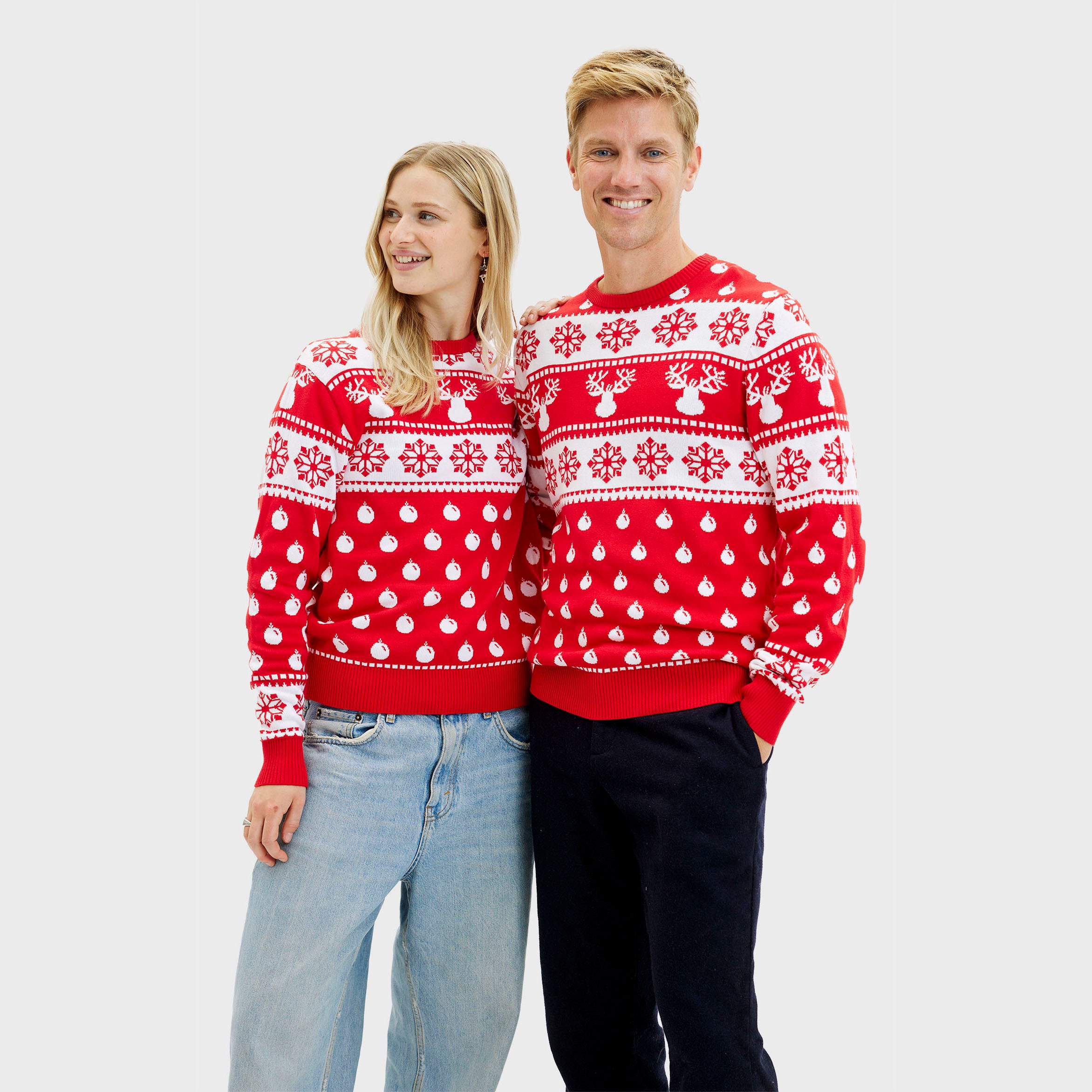 Den Klassiske Julesweater Rød - Herre.